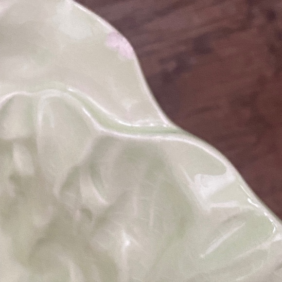 Vtg Carlton Ware ceramic lettuce leaf & tomato salad bowl & matching spoon rest - Picture 16 of 16